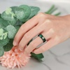 image:imageEgnaro Womens Silicone Engagement Ring 55mm Wide Comfort Fit Shimmer SetB7Glitter Pearl Glow  Aurora Green Matte Black  White