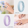 image:imageEgnaro Womens Silicone Engagement Ring 55mm Wide Comfort Fit Shimmer SetC3Glitter Pearl Glow Matte Light Green  Arctic Ice  Light Purple  Sand Pink