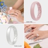 image:imageEgnaro Womens Silicone Engagement Ring 55mm Wide Comfort Fit Shimmer SetC3Glitter Pearl Glow Matte Light Green  Arctic Ice  Light Purple  Sand Pink