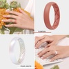 image:imageEgnaro Womens Silicone Engagement Ring 55mm Wide Comfort Fit Shimmer SetC5Glitter Pearl Glow Matte Pumpkin  Blue Jewel  Jade Green  Black