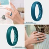 image:imageEgnaro Womens Silicone Engagement Ring 55mm Wide Comfort Fit Shimmer SetC5Glitter Pearl Glow Matte Pumpkin  Blue Jewel  Jade Green  Black