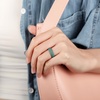 image:imageEgnaro Womens Silicone Engagement Ring 55mm Wide Comfort Fit Shimmer SetR1Matte Black  Green  Dusty Pink  Cloudy Blue  Cream Beige
