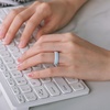 image:imageEgnaro Womens Silicone Engagement Rings 55mm Wide 2mm ThickA12Light Green  Arctic Ice  Beige  Pink Sand  White