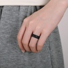image:imageEgnaro Womens Silicone Engagement Rings 55mm Wide 2mm ThickSETHBlack