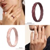 image:imageEgnaro Womens Silicone Stackable Rings 35mm Wide 2mm Thick Flexible Rubber Wedding Bands Leaf Braided Design Breathable Grooves For Gym WorkoutA1Bordeaux  Rose Gold  Marble  Black