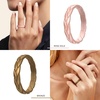 image:imageEgnaro Womens Silicone Stackable Rings 35mm Wide 2mm Thick Flexible Rubber Wedding Bands Leaf Braided Design Breathable Grooves For Gym WorkoutA2Silver  Bronze  White  Rose Gold