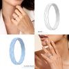 image:imageEgnaro Womens Silicone Stackable Rings 35mm Wide 2mm Thick Flexible Rubber Wedding Bands Leaf Braided Design Breathable Grooves For Gym WorkoutA4White  Classic Blue  Jade Green  Black