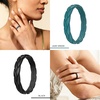 image:imageEgnaro Womens Silicone Stackable Rings 35mm Wide 2mm Thick Flexible Rubber Wedding Bands Leaf Braided Design Breathable Grooves For Gym WorkoutA4White  Classic Blue  Jade Green  Black