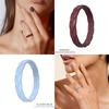 image:imageEgnaro Womens Silicone Stackable Rings 35mm Wide 2mm Thick Flexible Rubber Wedding Bands Leaf Braided Design Breathable Grooves For Gym WorkoutA5Maroon  Classic Blue  Blue Iris  White  Black