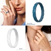image:imageEgnaro Womens Silicone Stackable Rings 35mm Wide 2mm Thick Flexible Rubber Wedding Bands Leaf Braided Design Breathable Grooves For Gym WorkoutA5Maroon  Classic Blue  Blue Iris  White  Black