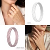 image:imageEgnaro Womens Silicone Stackable Rings 35mm Wide 2mm Thick Flexible Rubber Wedding Bands Leaf Braided Design Breathable Grooves For Gym WorkoutA6Black  Bright Peach  White  Cream Beige  Gray Pink