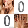 image:imageEgnaro Womens Silicone Stackable Rings 35mm Wide 2mm Thick Flexible Rubber Wedding Bands Leaf Braided Design Breathable Grooves For Gym WorkoutA7Black  Silver  Marble  Light Gray  Dark Silver
