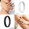 image:imageEgnaro Womens Silicone Stackable Rings 35mm Wide 2mm Thick Flexible Rubber Wedding Bands Leaf Braided Design Breathable Grooves For Gym WorkoutA7Black  Silver  Marble  Light Gray  Dark Silver