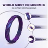 image:imageEgnaro Womens Silicone Stackable Rings 35mm Wide 2mm Thick Flexible Rubber Wedding Bands Leaf Braided Design Breathable Grooves For Gym WorkoutB1Black  Pale Azure  White  Galaxy  Rose Gold  Silver  White Pink Sparkle  Metallic Green