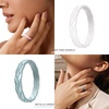 image:imageEgnaro Womens Silicone Stackable Rings 35mm Wide 2mm Thick Flexible Rubber Wedding Bands Leaf Braided Design Breathable Grooves For Gym WorkoutB1Black  Pale Azure  White  Galaxy  Rose Gold  Silver  White Pink Sparkle  Metallic Green
