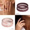 image:imageEgnaro Womens Silicone Stackable Rings 35mm Wide 2mm Thick Flexible Rubber Wedding Bands Leaf Braided Design Breathable Grooves For Gym WorkoutB2Bordeaux  Peach  Marble  Black