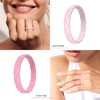 image:imageEgnaro Womens Silicone Stackable Rings 35mm Wide 2mm Thick Flexible Rubber Wedding Bands Leaf Braided Design Breathable Grooves For Gym WorkoutB4Ivory  White Pink  Faint Red  Light Purple  Green