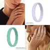 image:imageEgnaro Womens Silicone Stackable Rings 35mm Wide 2mm Thick Flexible Rubber Wedding Bands Leaf Braided Design Breathable Grooves For Gym WorkoutB4Ivory  White Pink  Faint Red  Light Purple  Green