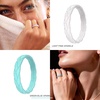 image:imageEgnaro Womens Silicone Stackable Rings 35mm Wide 2mm Thick Flexible Rubber Wedding Bands Leaf Braided Design Breathable Grooves For Gym WorkoutB5Faint Red  Petal Pink  Light PurpleBlue  Light Pink Sparkle  Green Blue Sparkle