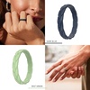 image:imageEgnaro Womens Silicone Stackable Rings 35mm Wide 2mm Thick Flexible Rubber Wedding Bands Leaf Braided Design Breathable Grooves For Gym WorkoutB7Dark Blue  Mist Green  Pumpkin  Beige  Black