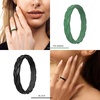 image:imageEgnaro Womens Silicone Stackable Rings 35mm Wide 2mm Thick Flexible Rubber Wedding Bands Leaf Braided Design Breathable Grooves For Gym WorkoutB8Black  Fir Green  Blue Iris  Opal Green  White