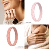 image:imageEgnaro Womens Silicone Stackable Rings 35mm Wide 2mm Thick Flexible Rubber Wedding Bands Leaf Braided Design Breathable Grooves For Gym WorkoutB9Pale Cyan  Nude  Sand Pink  Coral Red  White
