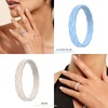 image:imageEgnaro Womens Silicone Stackable Rings 35mm Wide 2mm Thick Flexible Rubber Wedding Bands Leaf Braided Design Breathable Grooves For Gym WorkoutR1Gray Purple  Arctic Ice  Blue  Beige