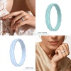 image:imageEgnaro Womens Silicone Stackable Rings 35mm Wide 2mm Thick Flexible Rubber Wedding Bands Leaf Braided Design Breathable Grooves For Gym WorkoutR2Light Green  Arctic Ice  Beige  Sand Pink