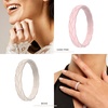 image:imageEgnaro Womens Silicone Stackable Rings 35mm Wide 2mm Thick Flexible Rubber Wedding Bands Leaf Braided Design Breathable Grooves For Gym WorkoutR2Light Green  Arctic Ice  Beige  Sand Pink