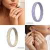 image:imageEgnaro Womens Silicone Stackable Rings 35mm Wide 2mm Thick Flexible Rubber Wedding Bands Leaf Braided Design Breathable Grooves For Gym WorkoutR3Black  Fir Green  Bright Peach  Cloudy Blue  Cream Beige