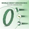 image:imageEgnaro Womens Silicone Stackable Rings 35mm Wide 2mm Thick Flexible Rubber Wedding Bands Leaf Braided Design Breathable Grooves For Gym WorkoutR3Black  Fir Green  Bright Peach  Cloudy Blue  Cream Beige