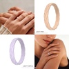 image:imageEgnaro Womens Silicone Stackable Rings 35mm Wide 2mm Thick Flexible Rubber Wedding Bands Leaf Braided Design Breathable Grooves For Gym WorkoutR4Black  Orchid Haze  White  Light Pink  Light Purple