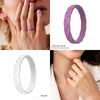 image:imageEgnaro Womens Silicone Stackable Rings 35mm Wide 2mm Thick Flexible Rubber Wedding Bands Leaf Braided Design Breathable Grooves For Gym WorkoutR4Black  Orchid Haze  White  Light Pink  Light Purple
