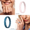 image:imageEgnaro Womens Silicone Stackable Rings 35mm Wide 2mm Thick Flexible Rubber Wedding Bands Leaf Braided Design Breathable Grooves For Gym WorkoutR6Black  Marble  White Pink  Peach  White  Teal  Black Gray Camo  Gold