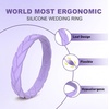 image:imageEgnaro Womens Silicone Stackable Rings 35mm Wide 2mm Thick Flexible Rubber Wedding Bands Leaf Braided Design Breathable Grooves For Gym WorkoutR8Faint Red  Dream Purple  Emerald Green  Blue Jewel  Peal White  Metallic Starry Purple  Light Green Sparkle  Metallic Green