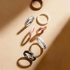 image:imageEgnaro Womens Silicone Wedding Ring 25mm Wide 18mm Thick Rubber Band Set4Bronze White Silver Light Pink Marble Rose Gold Black Glamour