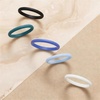 image:imageEgnaro Womens Silicone Wedding Ring 25mm Wide 18mm Thick Rubber Band Set5White  Emerald Green  light purpleblue  sky blue  Black