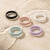image:imageEgnaro Womens Silicone Wedding Ring 25mm Wide 18mm Thick Rubber Band SetA2Black  Light Green  Light Pink  Light Purple  White