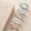 image:imageEgnaro Womens Silicone Wedding Ring 25mm Wide 18mm Thick Rubber Band SetA4Light Green  Arctic Ice  Beige  Pink Sand  White
