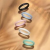 image:imageEgnaro Womens Silicone Wedding Ring 25mm Wide 18mm Thick Rubber Band SetB2Lilac Purple  sky blue  Teal Mist  Black  White