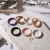 image:imageEgnaro Womens Silicone Wedding Ring 25mm Wide 18mm Thick Rubber Band SetSETB2Matte Galaxy Bronze Matte Pearl Rose Gold Black Pink Sand White