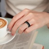 image:imageEgnaro Womens Silicone Wedding Ring 25mm Wide 18mm Thick Rubber Band SetSETD4Black  Green  Cream Beige  Cloudy Blue