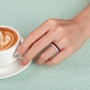image:imageEgnaro Womens Silicone Wedding Ring 25mm Wide 18mm Thick Rubber Band SetSETNBlack Marble Maroon Rose Gold