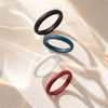 image:imageEgnaro Womens Silicone Wedding Ring 25mm Wide 18mm Thick Rubber Band SetSETQBlack  White  Navy Blue  Chestnut