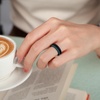 image:imageEgnaro Womens Silicone Wedding Ring 25mm Wide 18mm Thick Rubber Band SetSETQBlack  White  Navy Blue  Chestnut