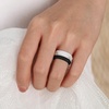 image:imageEgnaro Womens Stackable Silicone Rings 2555mm Wide 182mm Thick BandsA34Black  Metallic Silver  Marble  Dark silver