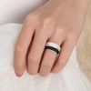 image:imageEgnaro Womens Stackable Silicone Rings 2555mm Wide 182mm Thick BandsA35Black  Marble  Whitepink  Rose Gold