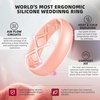 image:imageEgnaro Womens Stackable Silicone Rings 2555mm Wide 182mm Thick BandsA35Black  Marble  Whitepink  Rose Gold