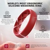 image:imageEgnaro Womens Stackable Silicone Rings 2555mm Wide 182mm Thick BandsA37Black  Olive Green  Dark Blue  Red