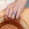 image:imageEgnaro Womens Stackable Silicone Rings 2555mm Wide 182mm Thick BandsA38Mist Green  White  Whitepink  Light Purple